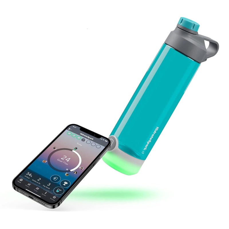 GROB HidrateSpark TAP Smart Water Bottle Scuba Tritan Plastic Tap to Track Water Intake Glows to Remind You to Stay Hydrated Chug Lid Scuba 680ml Smart Living Product - Image 3