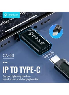 Celebrat Celebrat CA-03 Aluminum Alloy OTG Adapter Support Lightning To Type-C interface Data Transfer With Mini Design And Charging Function For Multi Devies - Black  - Image 3