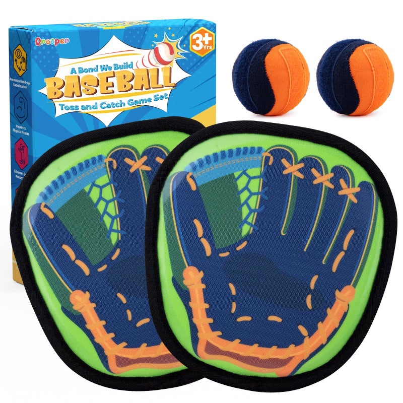 Qrooper Toss and Catch Ball Game Set Birthday Gifts for 3 4 5 6 7 8 Years Old Boys Girls Yard Camping Outdoor Games for Adults and Family Paddle Ball Baseball Pool Beach Toys for Kids Ages 48 812 - Image 3