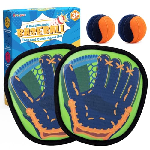 Qrooper Toss and Catch Ball Game Set Birthday Gifts for 3 4 5 6 7 8 Years Old Boys Girls Yard Camping Outdoor Games for Adults and Family Paddle Ball Baseball Pool Beach Toys for Kids Ages 48 812 - Image 1