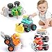 ORWINE Baby Boy Toys Cars Push and Go Cars for Kids Friction Powered Stunt Trucks 4PCS Construction Vehicles Baby Toys for 2 3 4 5 Years Old Boys Girls Birthday for Toddler Age 23 - Image 2