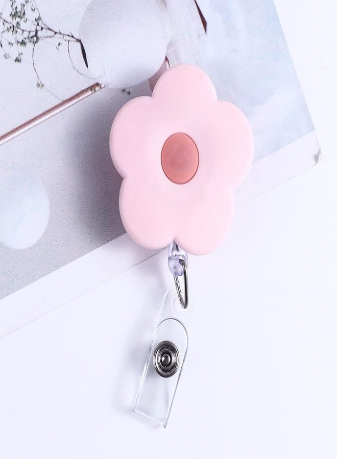 GANPUB 1Pc Retractable Badge Reel Cute School Supplies Name Card Holder Flowers Work Card Clip Keys Lanyard Chest Card ID Card Clips Badge Holders Identification Badges and Supplies（Yellow） - Image 5