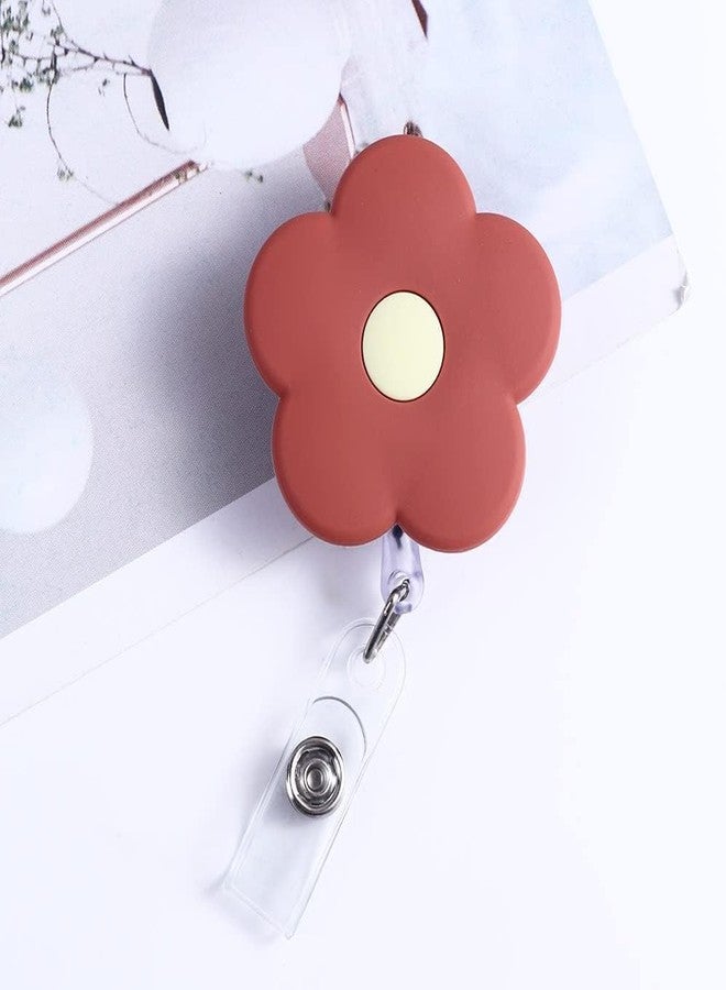 GANPUB 1Pc Retractable Badge Reel Cute School Supplies Name Card Holder Flowers Work Card Clip Keys Lanyard Chest Card ID Card Clips Badge Holders Identification Badges and Supplies（Yellow） - Image 4