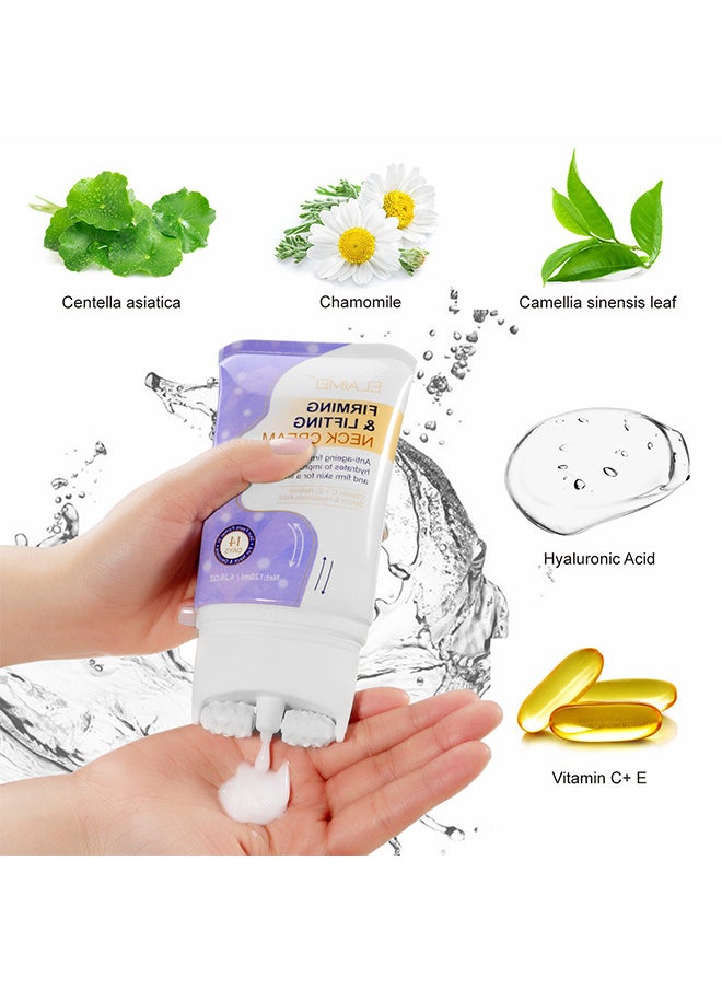 Elaimei Neck Firming And Lifting Cream, Skin Firming Lotion For Neck And Body, Neck Cream For Anti-Aging, Wrinkles, Reduce Double Chin, Firm Sagging Skin, Skin Tightening 120ML  - Image 2