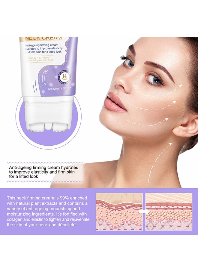 Elaimei Neck Firming And Lifting Cream, Skin Firming Lotion For Neck And Body, Neck Cream For Anti-Aging, Wrinkles, Reduce Double Chin, Firm Sagging Skin, Skin Tightening 120ML  - Image 4