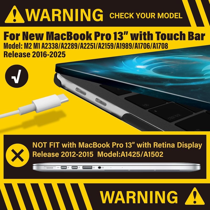 I Benzer Compatible with 2025 2024 M2 MacBook Pro 13 Inch Case 2025-2016 M1 A2338 A2289 A2251 A2159 A1989 A1706 A1708, Hard Shell Case & Keyboard Cover for Mac Pro 13, Dragon, T13DRN+1 - Image 3