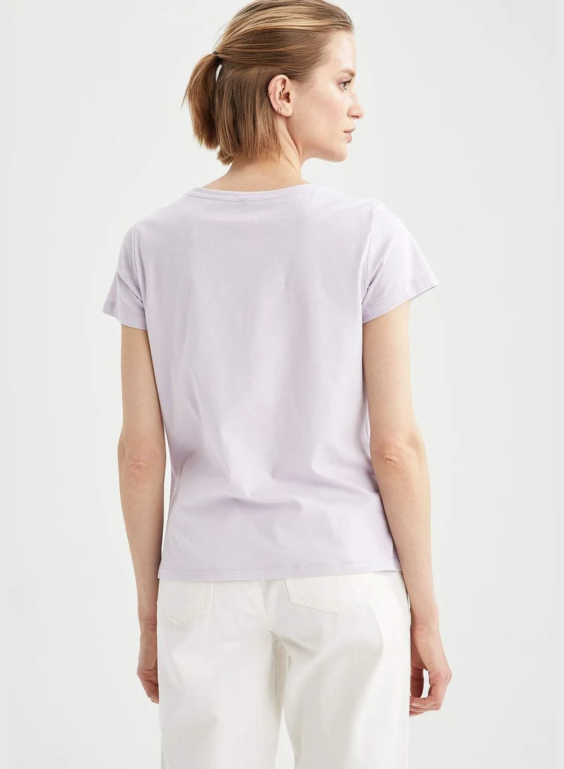 DeFacto Woman Regular Fit C Neck Knitted Short Sleeve T-Shirt