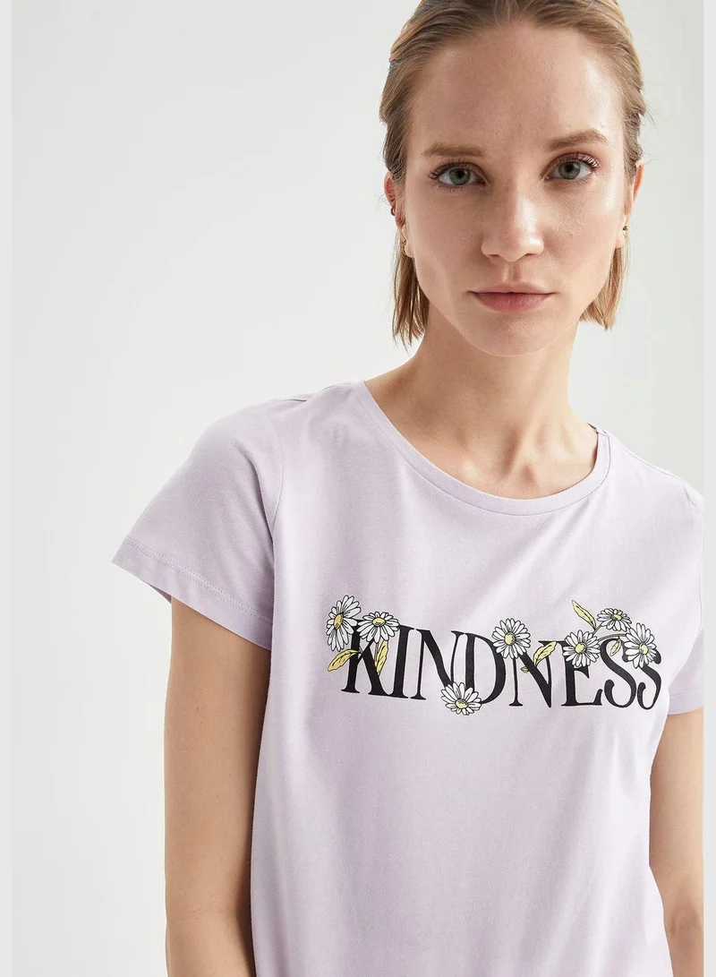 DeFacto Woman Regular Fit C Neck Knitted Short Sleeve T-Shirt