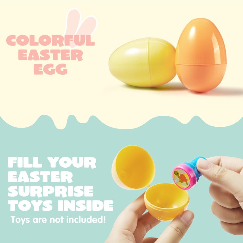 JOYIN 100PCS 3.15" Pastel Easter Eggs + 2 Golden Eggs, Empty Easter Eggs Fillable, Colorful Plastic Eggs Bulks for Easter Hunt, Party Favor, Basket Stuffers Filler, Classroom Prize Supplies - Image 3