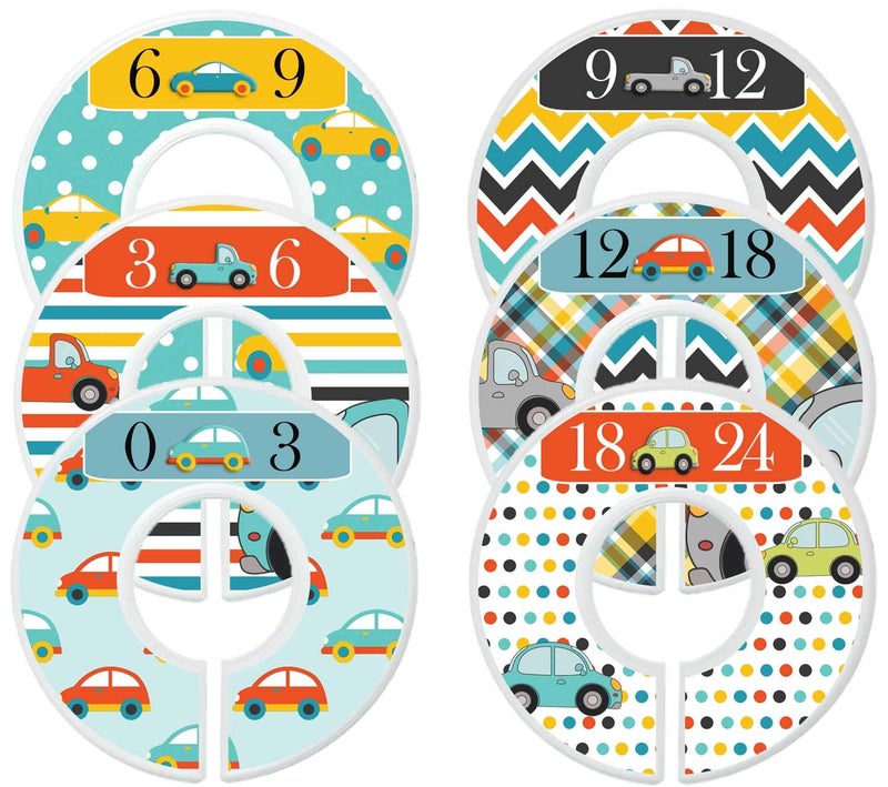 Mumsy Goose Mumsy Goose Baby Boy Clothes Dividers Nursery Closet Dividers Cars and Trucks