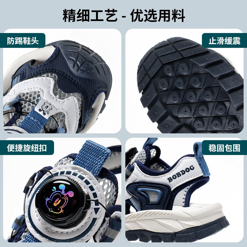 Babu Bean Swivel Buckle Children'S Sneaker Single Mesh Frame Shoes Children'S Shoes Boys And Girls Sports Semi-Sandals - Image 3