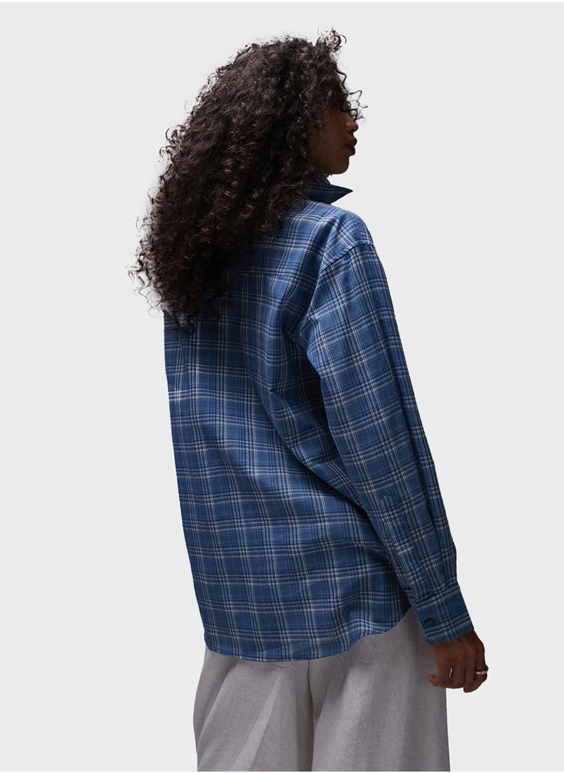 TOPSHOP Topshop Shirt In Blue Check  - Image 2