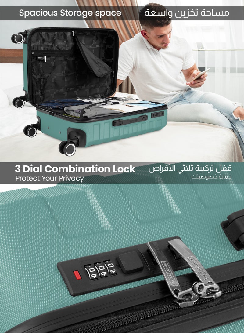 PARAJOHN مجموعة عربة الأمتعة ذات الجانب الصلب ABS مكونة من 3 قطع - Image 5