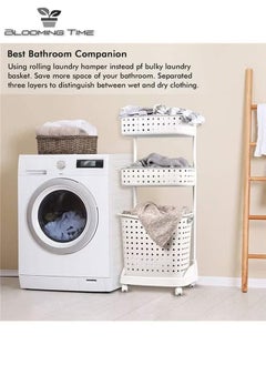 BLOOMING TIME 3-layer storage rack can be used as a laundry basket White  - Image 5