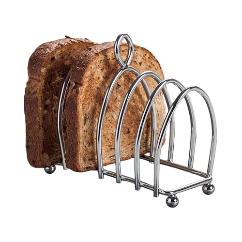 Kilo Victorian Design Chrome 6 Slice Toast Rack with Ball Feet and Loop Carry Handle - Image 1