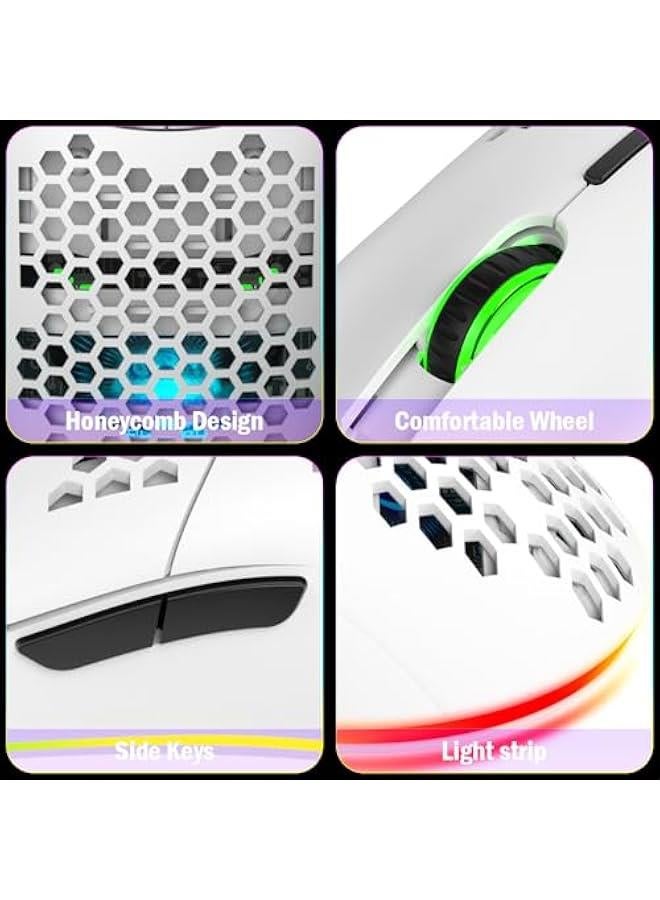 USB Gaming Mouse, Honeycomb Hollow Design Ergonomic Wired Mouse with Backlight, up to 6400 DPI, RGB Gaming Mouse for Mac, Laptop, Computer, PC - Image 5
