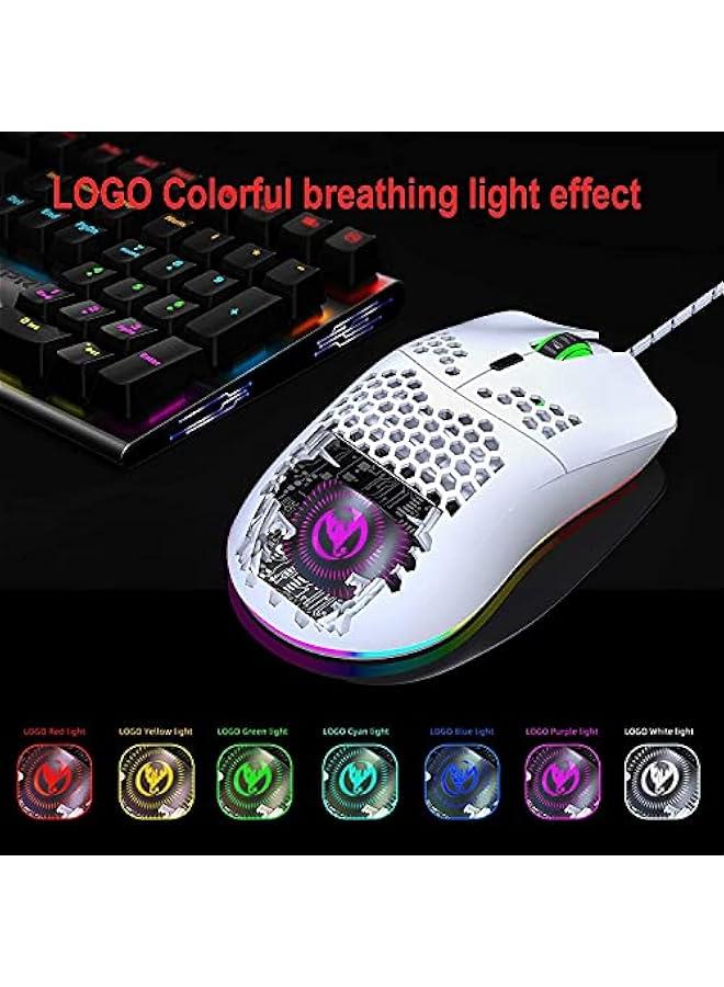 USB Gaming Mouse, Honeycomb Hollow Design Ergonomic Wired Mouse with Backlight, up to 6400 DPI, RGB Gaming Mouse for Mac, Laptop, Computer, PC - Image 4