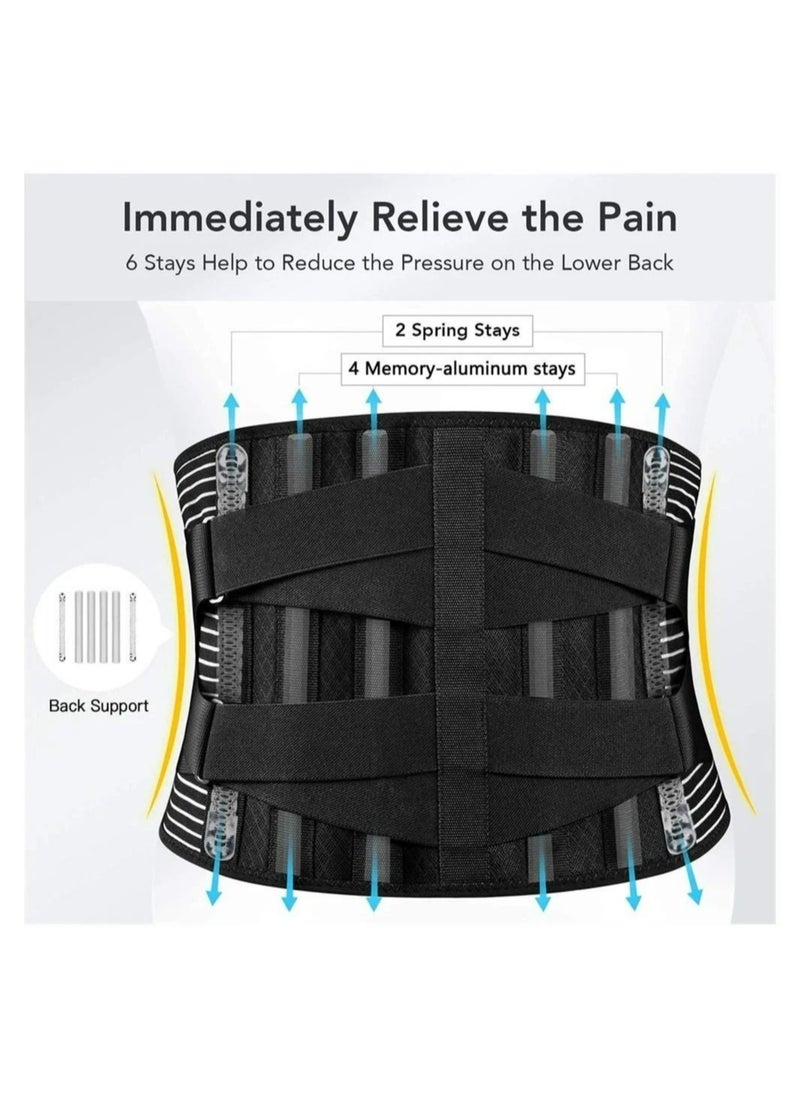 Generic Back Brace, Lower Back Pain Relief with 7 Stays, Adjustable Back Support Belt for Work, Back Brace for Lower Back Pain Relief,Anti-skid Lumbar Support for Sciatica Scoliosis for Men and Women  - Image 4