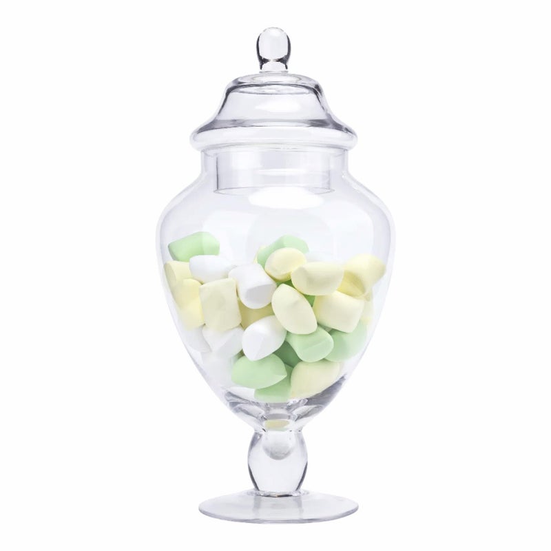 Diamond Star Glass Apothecary Jars with Lid, Clear Glass Candy Jar for Candy Buffet, Decorative Glass Jar for Party, Wedding and Home Decor, Classic Glass Candy Canister (Height: 12.6", Diameter: 6.5") - Image 1