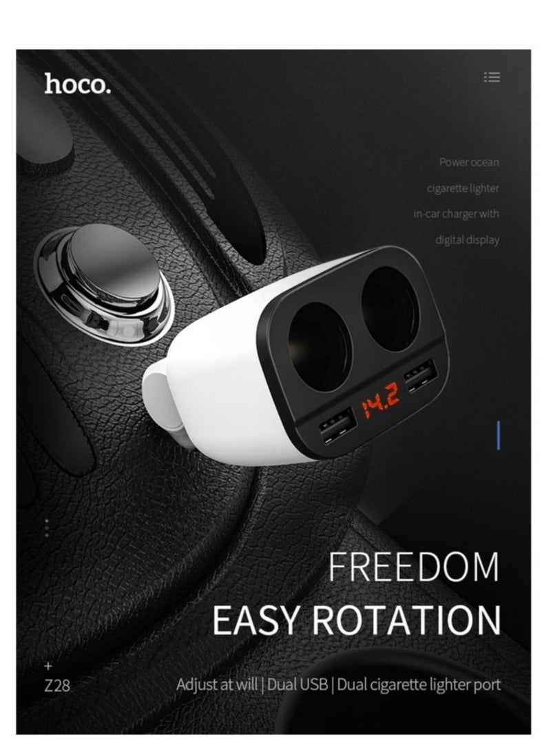 Hoco Z28 Power Ocean in-car charger with digital display - Image 3