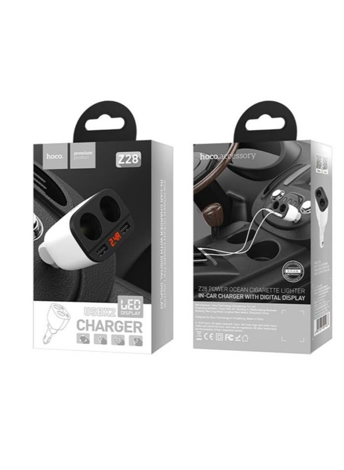 Hoco Z28 Power Ocean in-car charger with digital display - Image 4
