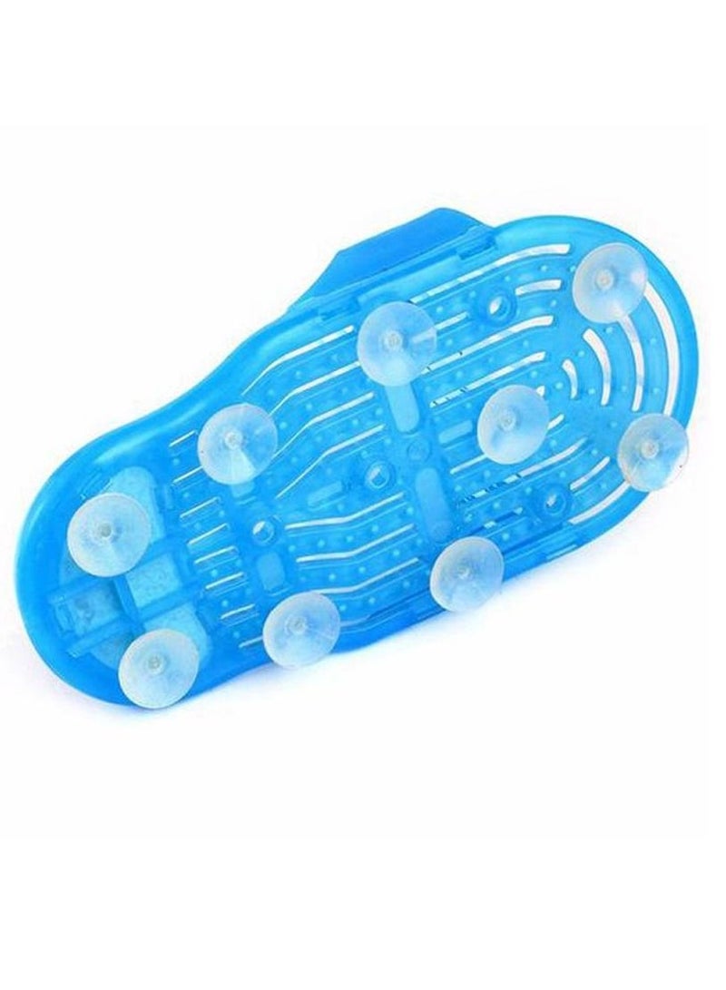 Easy Feet Slippers Foot Cleaning Tool   Scrubber With Brush Bath Shoes Spa Shower Blue - Image 5