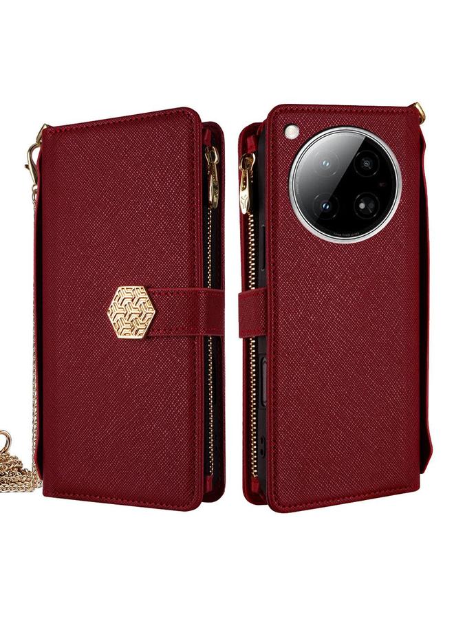 S-TOP Case For Infinix Zero 40 4G Crossbody Handle Cross Texture Leather Phone Case - Image 1