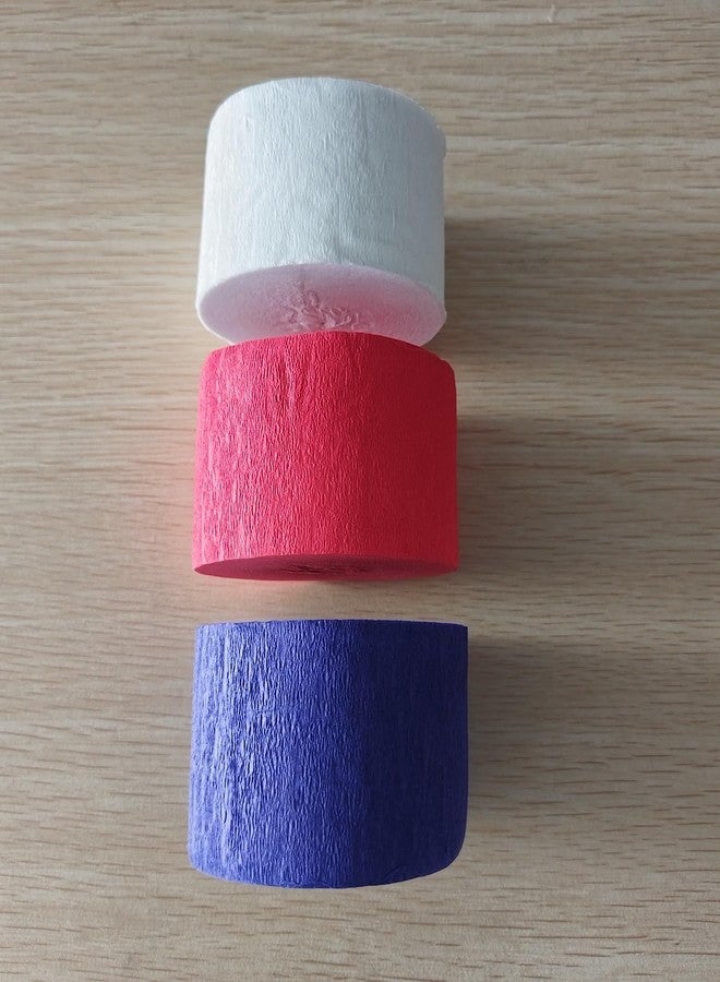 Ankelesz Crepe Paper Streamers 3 Rolls, Pack of Royal Blue, Red, White Streamers for USA 4th of July Decorations, Independence Day Party Decorations - Image 4