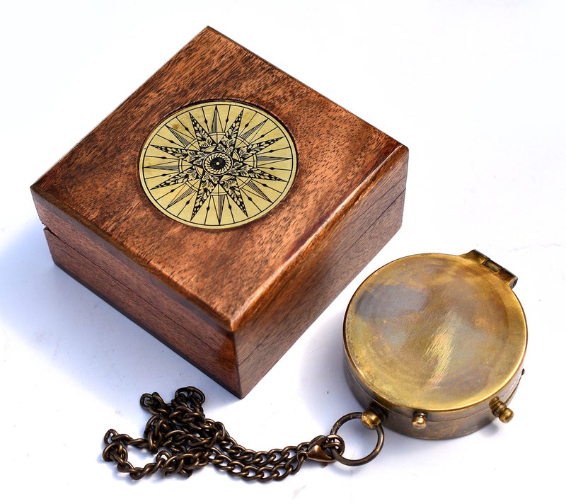 TA dizayn Solid Brass 'For I Know The Plans I Have For You' Engraved Compass with Wooden Box, Jeremiah 29:11, Christian Gifts for Men, Women & Kids - Baptism, Graduation, Confirmation Gifts - Image 5