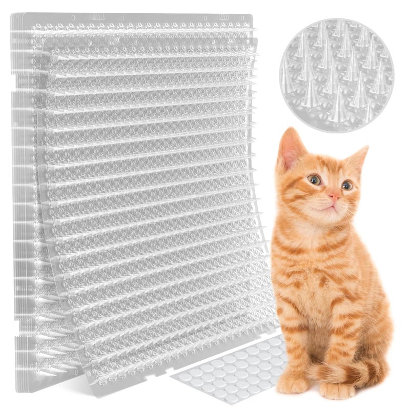 Petfolio 12 Pack Scat Mat for Cats - 16 x 13 Inch Cat Spike Mat with 1 Inch Spike is A Perfect Pet Training Mat Device for Cat Repellent Indoor & Outdoor to Deter Cats & Other Animals for All Seasons - Image 1