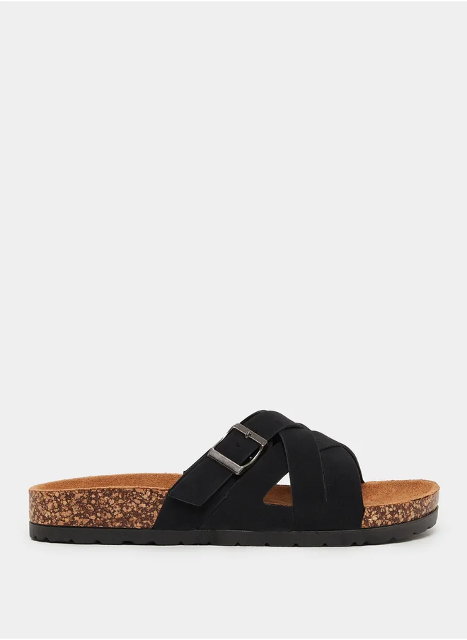 Styli Buckle Detail Open Toe Comfort Sandals