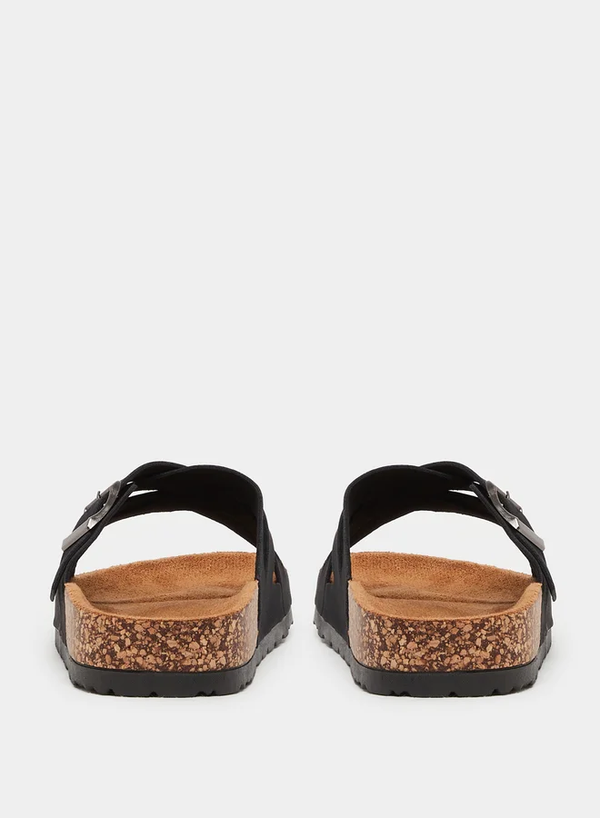 Styli Buckle Detail Open Toe Comfort Sandals