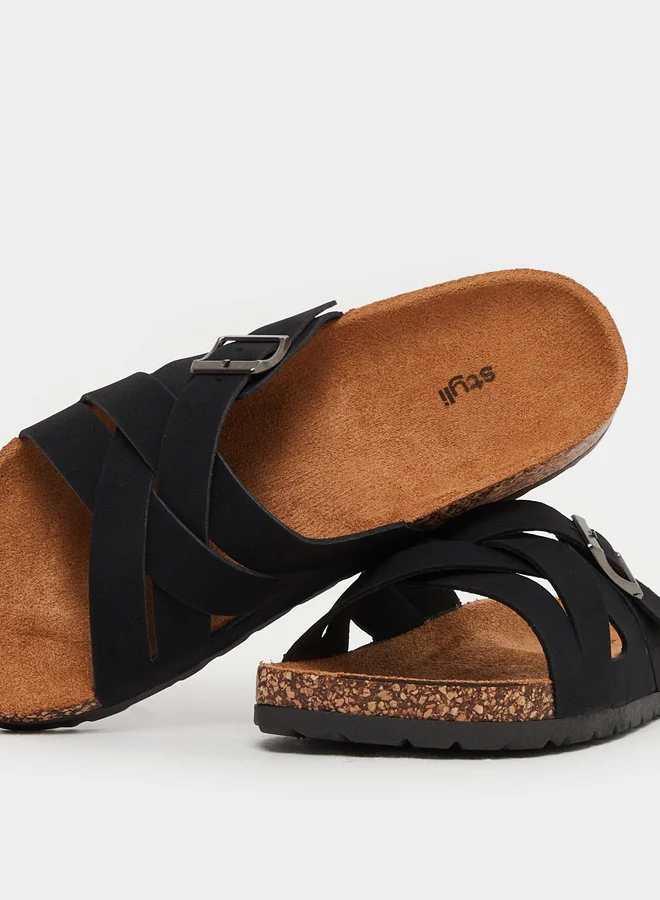Styli Buckle Detail Open Toe Comfort Sandals
