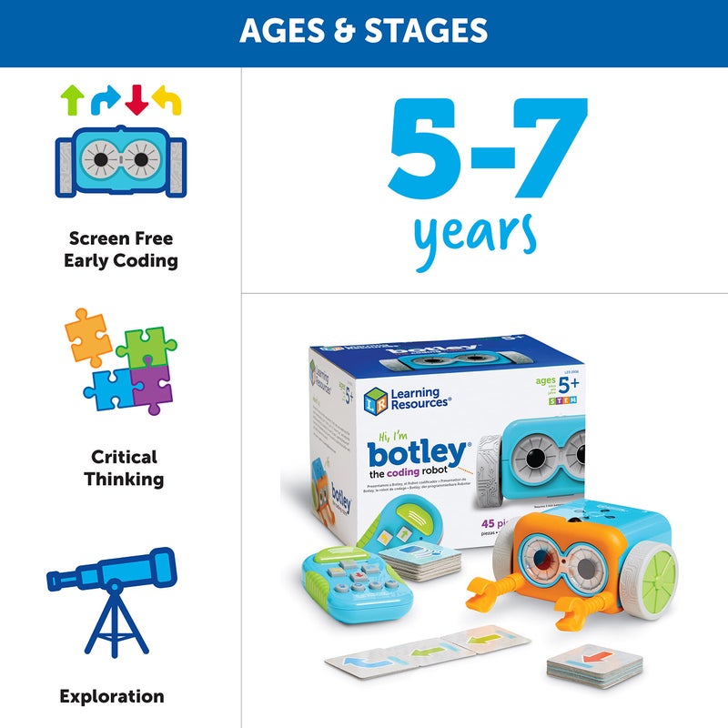 Learning Resources Botley The Coding Robot - 45 Pieces, Ages 5+ Screen- Free Coding Toys, Coding STEM Toy for Kids, Coding for Kids - Image 5