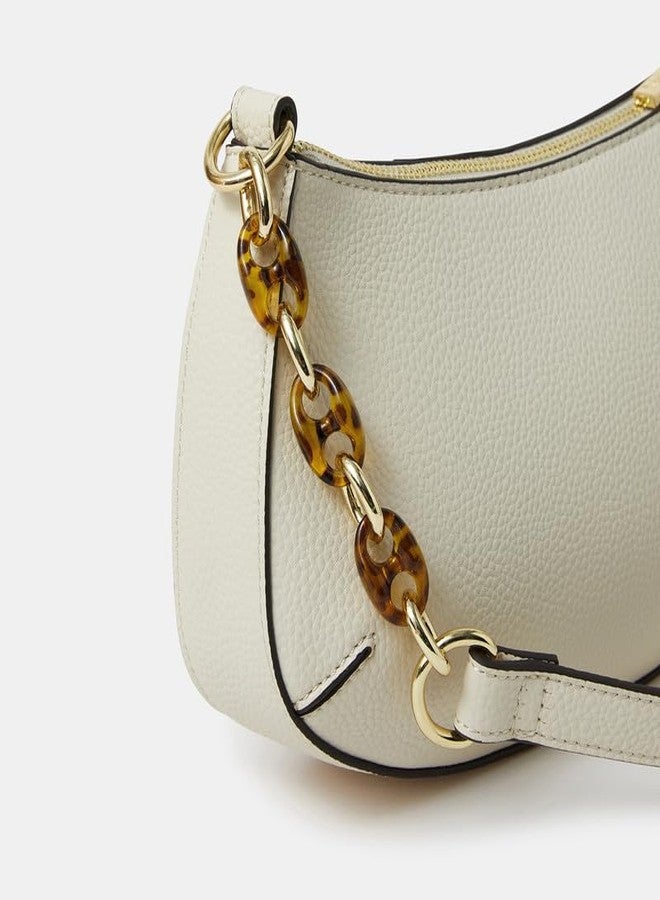 أكسيسورايز حقيبة كتف نسائية من أكسسورايز لندن، لون كريمي، بحزام سلسلة | حقائب يد أنيقة للنساء | أحدث حقائب الكتف النسائية | محفظة نسائية - Image 4