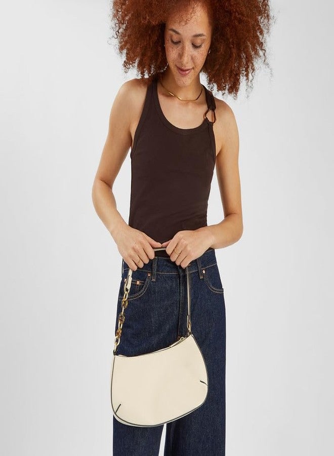 أكسيسورايز حقيبة كتف نسائية من أكسسورايز لندن، لون كريمي، بحزام سلسلة | حقائب يد أنيقة للنساء | أحدث حقائب الكتف النسائية | محفظة نسائية - Image 2
