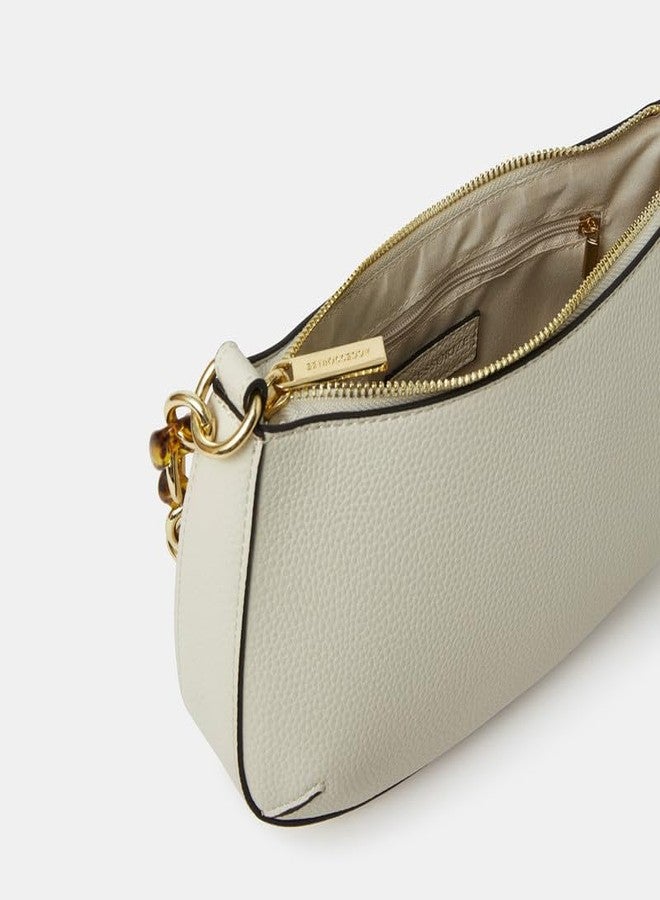 أكسيسورايز حقيبة كتف نسائية من أكسسورايز لندن، لون كريمي، بحزام سلسلة | حقائب يد أنيقة للنساء | أحدث حقائب الكتف النسائية | محفظة نسائية - Image 5