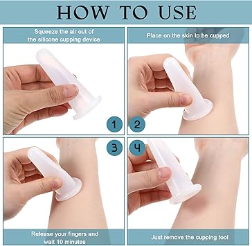 Grevosea Facial Cupping Therapy Set 4Pcs Silicone Vacuum Massage Cups for Face and Eye AntiCellulite Skin Care Tool for Sculpted and Toned Facial Contours Safe and Easy to Use Portable for Spa - Image 3