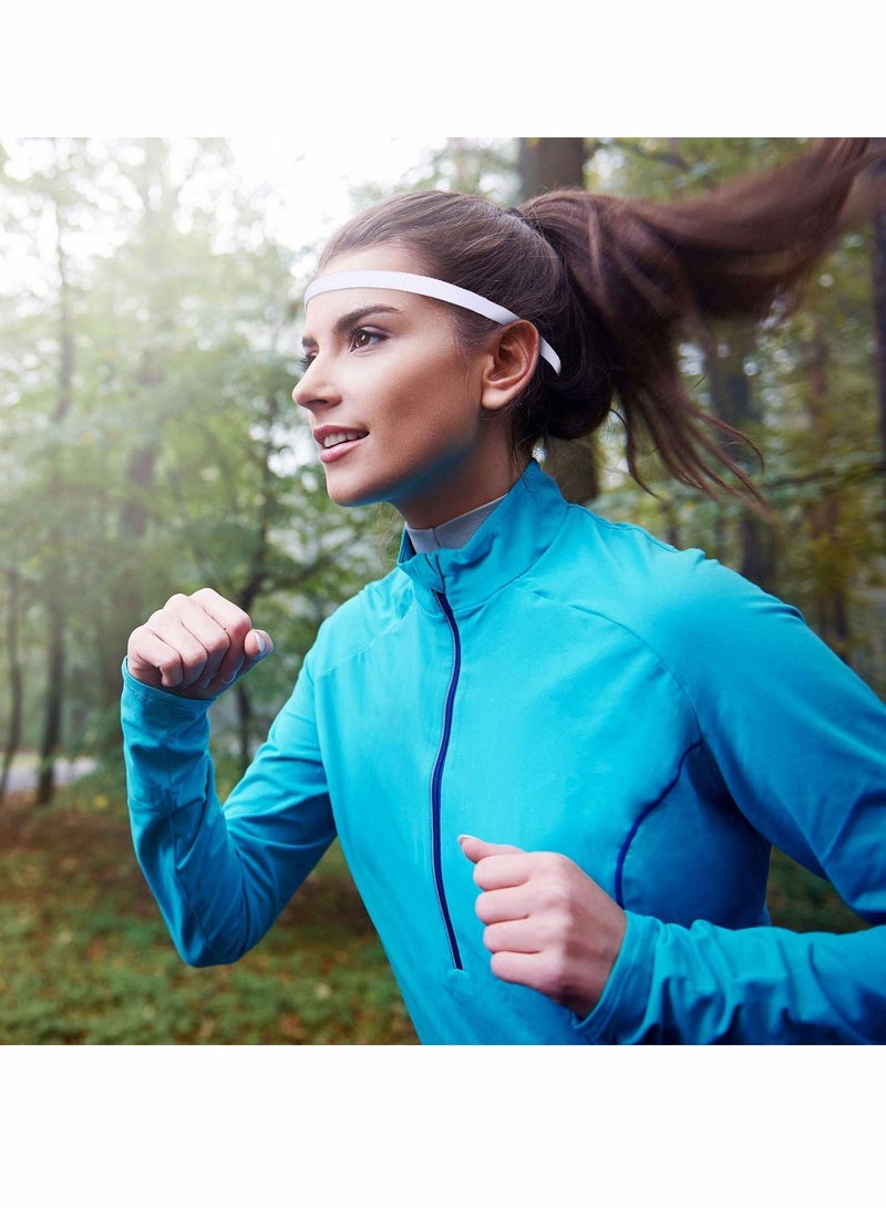 إسكدنيا 6 Pieces Thin Non-slip Elastic Sport Headbands Mini for Men Women Slim Basketball Yoga Head Bands Soccer, Workout, Running, Exercise, Volleyball, Black, White and Gray - Image 4