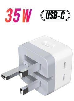 "iPhone Super Fast Charger: Apple MFi Certified 35W Dual USB-C Wall Plug with 2M Type-C to Lightning Cable"