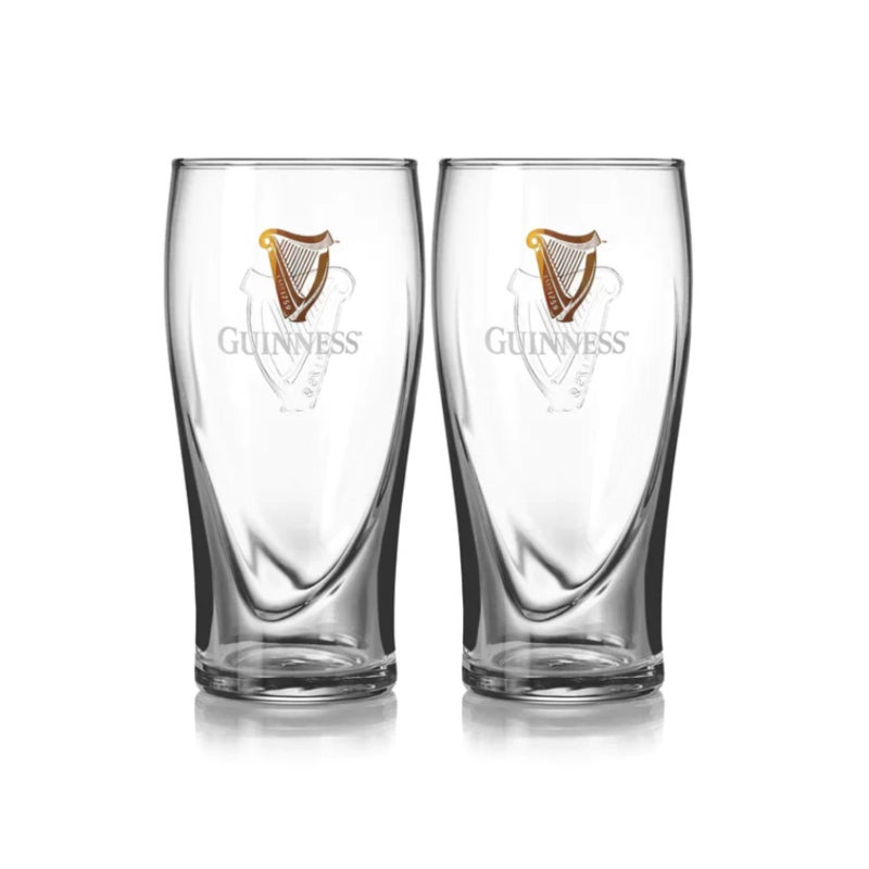 Guinness 20oz Beer Glasses Twin Pack  Certified Official Merchandise  Ideal gift for Beer Lovers