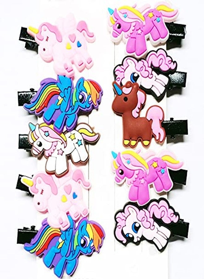 Drishti® Unicorn Hairpin For Baby Girl's Unicorn Rainbow Clip For Girls Set of- 10 Pcs - Image 4