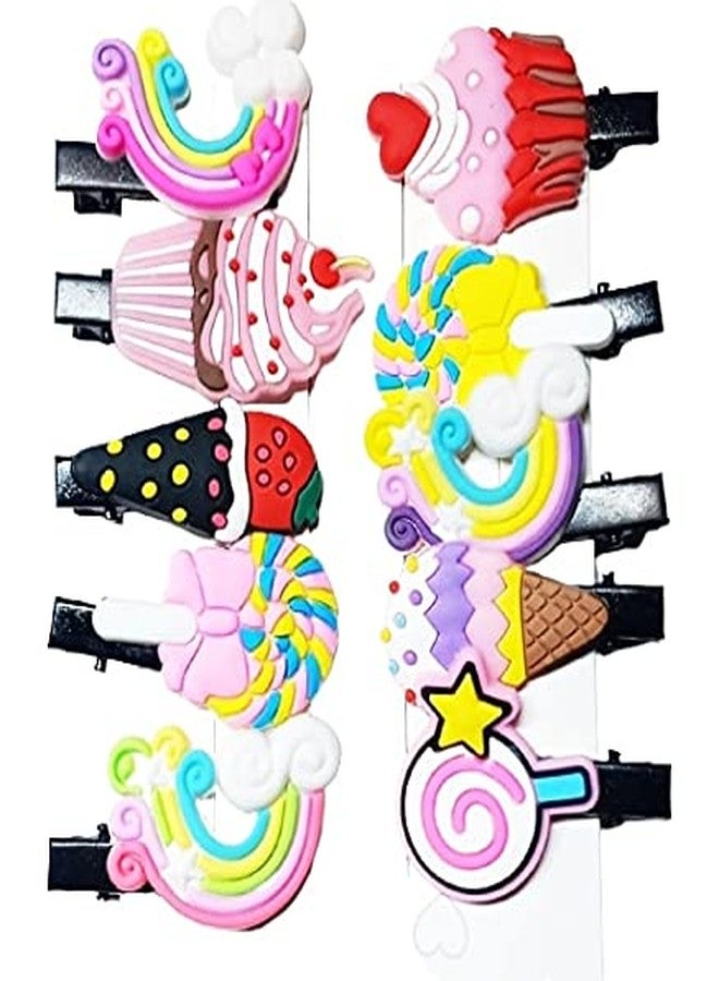 Drishti® Unicorn Hairpin For Baby Girl's Unicorn Rainbow Clip For Girls Set of- 10 Pcs - Image 1