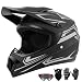 TIANDU Youth Kids Dirt Bike Motocross Helmet Goggles Gloves Face Mask 4PCS Set DOT Approved Boys Full Face Motorcycle Helmets ATV BMX MX Mountain Bike Off Road Kid Helmet Gray S - Image 2