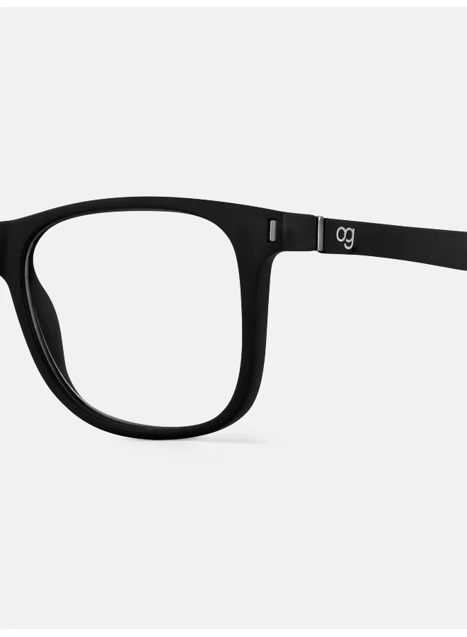 Woggles Noir Black Square Blue Screen Glasses