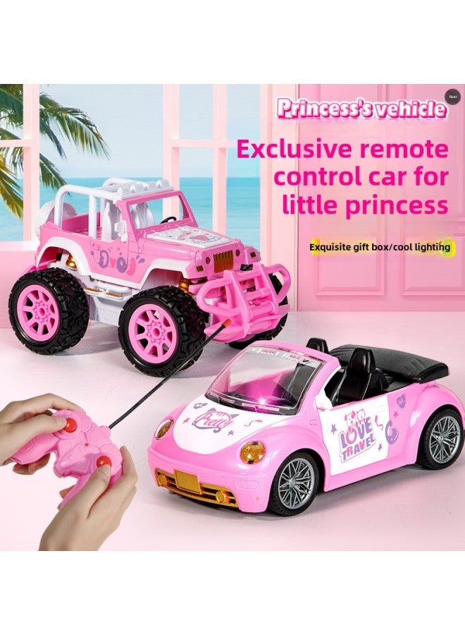 Super Large Pink Remote Control Off-road Vehicle Children's Electric Car Charging Fall-resistant Four-wheel Drive Drift Boys And Girls Toy Gift-Color:Pink Convertible Remote Control Car (window Box))-Proportion:1:10  - Image 2