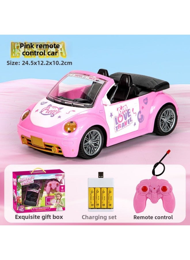 Super Large Pink Remote Control Off-road Vehicle Children's Electric Car Charging Fall-resistant Four-wheel Drive Drift Boys And Girls Toy Gift-Color:Pink Convertible Remote Control Car (window Box))-Proportion:1:10  - Image 1
