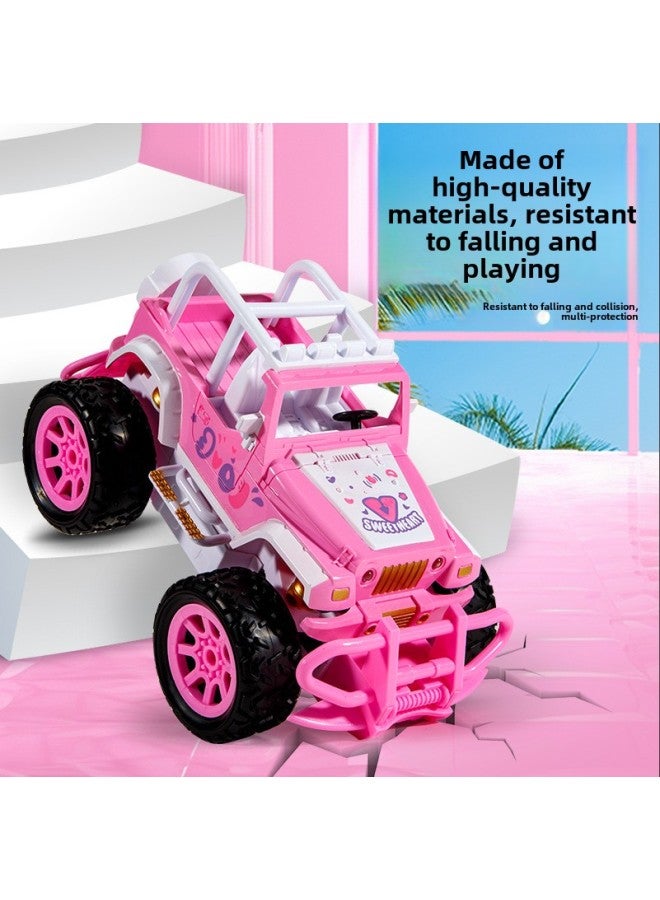 Super Large Pink Remote Control Off-road Vehicle Children's Electric Car Charging Fall-resistant Four-wheel Drive Drift Boys And Girls Toy Gift-Color:Pink Convertible Remote Control Car (window Box))-Proportion:1:10  - Image 5