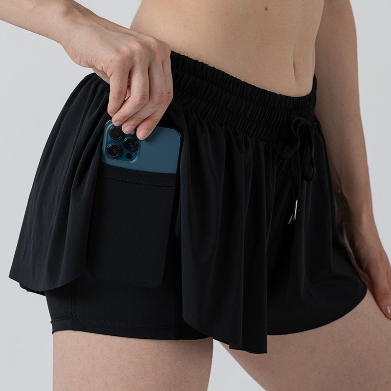 Generic 2024 New Womens Yoga Skirt Shorts with Pockets Black skirt  - Image 1