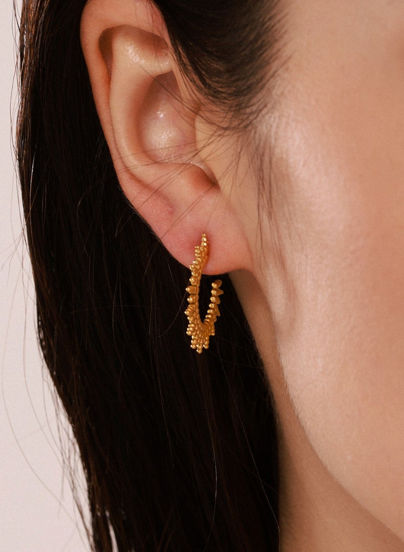 A pair of C-shaped sun titanium steel earrings, new style 18K gold-plated jewelry  - Image 5